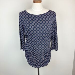 Boden Geometric Ruched Boatneck Top